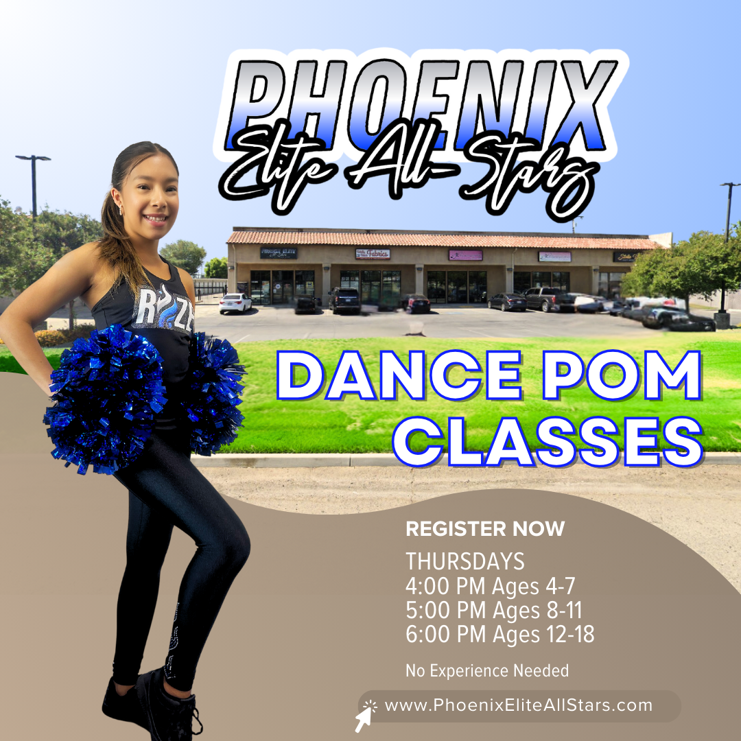Dance Pom Classes Offered Thursdays for Ages 4-18